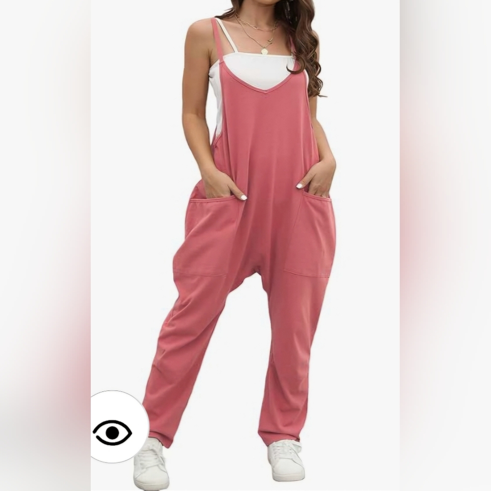 Casual Pink Jumpsuit with Pockets
